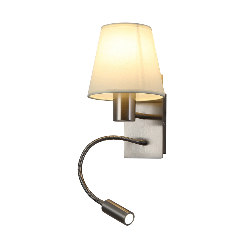 Brilagi - LED Flexible wall lamp NUBILA 1xE27/25W/230V + LED/3W matte chrome/creamy