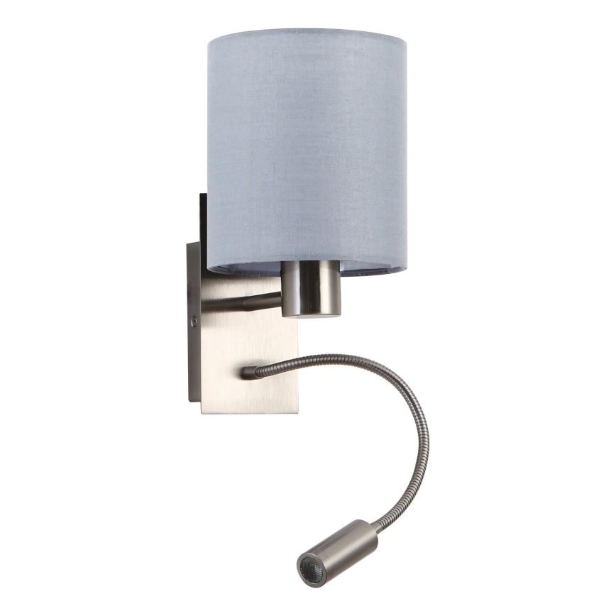 Brilagi - LED Flexible wall lamp NUBILA 1xE27/25W/230V + LED/3W matte chrome/grey