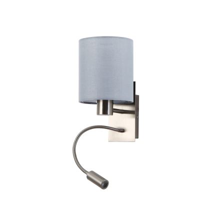 Brilagi - LED Flexible wall lamp NUBILA 1xE27/25W/230V + LED/3W matte chrome/grey