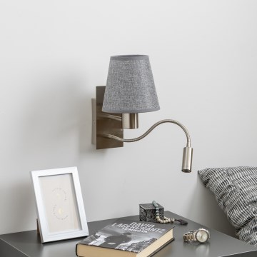 Brilagi - LED Flexible wall lamp NUBILA 1xE27/25W/230V + LED/3W matte chrome/grey