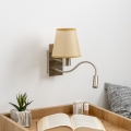 Brilagi - LED Flexible wall lamp NUBILA 1xE27/25W/230V + LED/3W matte chrome/light brown