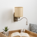 Brilagi - LED Flexible wall lamp NUBILA 1xE27/25W/230V + LED/3W matte chrome/light brown