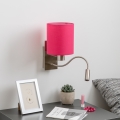 Brilagi - LED Flexible wall lamp NUBILA 1xE27/25W/230V + LED/3W matte chrome/pink