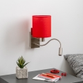 Brilagi - LED Flexible wall lamp NUBILA 1xE27/25W/230V + LED/3W matte chrome/red