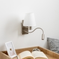 Brilagi - LED Flexible wall lamp NUBILA 1xE27/25W/230V + LED/3W matte chrome/white