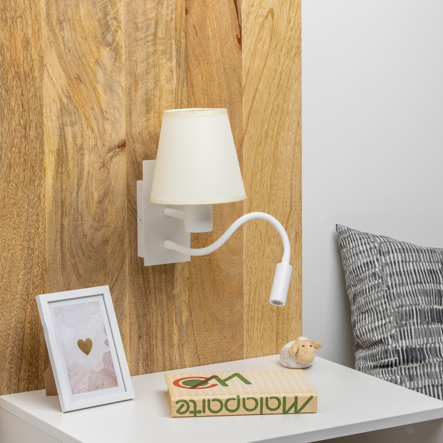 Brilagi - LED Flexible wall lamp NUBILA 1xE27/25W/230V + LED/3W white/creamy
