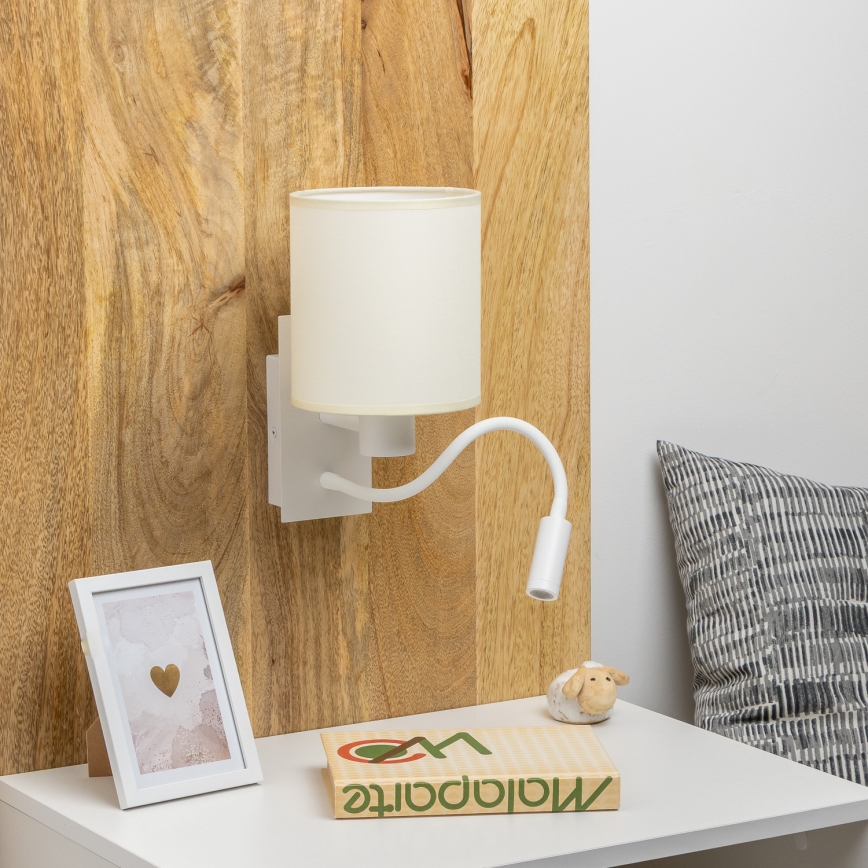 Brilagi - LED Flexible wall lamp NUBILA 1xE27/25W/230V + LED/3W white/creamy