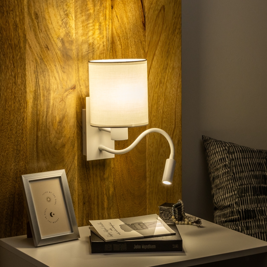 Brilagi - LED Flexible wall lamp NUBILA 1xE27/25W/230V + LED/3W white