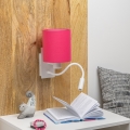 Brilagi - LED Flexible wall lamp NUBILA 1xE27/25W/230V + LED/3W white/pink