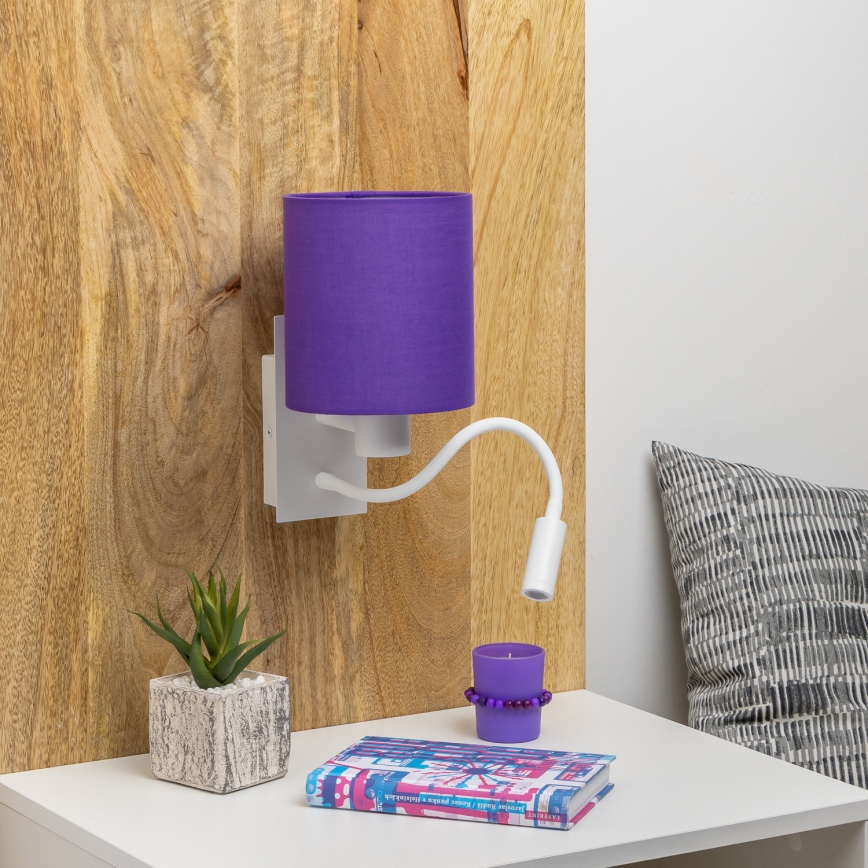 Brilagi - LED Flexible wall lamp NUBILA 1xE27/25W/230V + LED/3W white/purple