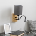 Brilagi - LED Flexible wall lamp NUBILA WOOD 1xE27/25W/230V + LED/3W oak/anthracite
