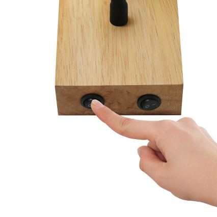 Brilagi - LED Flexible wall lamp NUBILA WOOD 1xE27/25W/230V + LED/3W oak/black/creamy