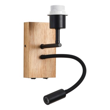 Brilagi - LED Flexible wall lamp NUBILA WOOD 1xE27/25W/230V + LED/3W oak/black