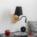Brilagi - LED Flexible wall lamp NUBILA WOOD 1xE27/25W/230V + LED/3W oak/black
