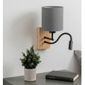 Brilagi - LED Flexible Wall Lamp NUBILA WOOD 1xE27/25W/230V + LED/3W oak/black/light gray