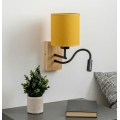 Brilagi - LED Flexible Wall Lamp NUBILA WOOD 1xE27/25W/230V + LED/3W oak/black/yellow