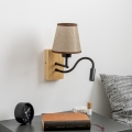 Brilagi - LED Flexible wall lamp NUBILA WOOD 1xE27/25W/230V + LED/3W oak/brown