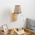 Brilagi - LED Flexible wall lamp NUBILA WOOD 1xE27/25W/230V + LED/3W oak/brown