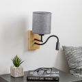 Brilagi - LED Flexible wall lamp NUBILA WOOD 1xE27/25W/230V + LED/3W oak/grey