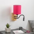 Brilagi - LED Flexible wall lamp NUBILA WOOD 1xE27/25W/230V + LED/3W oak/pink