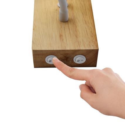 Brilagi - LED Flexible wall lamp NUBILA WOOD 1xE27/25W/230V + LED/3W oak/white/creamy