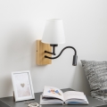 Brilagi - LED Flexible wall lamp NUBILA WOOD 1xE27/25W/230V + LED/3W oak/white