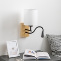 Brilagi - LED Flexible wall lamp NUBILA WOOD 1xE27/25W/230V + LED/3W oak/white