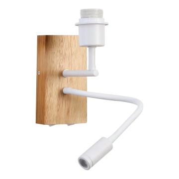 Brilagi - LED Flexible wall lamp NUBILA WOOD 1xE27/25W/230V + LED/3W oak/white