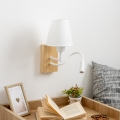 Brilagi - LED Flexible wall lamp NUBILA WOOD 1xE27/25W/230V + LED/3W oak/white