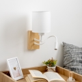 Brilagi - LED Flexible wall lamp NUBILA WOOD 1xE27/25W/230V + LED/3W oak/white