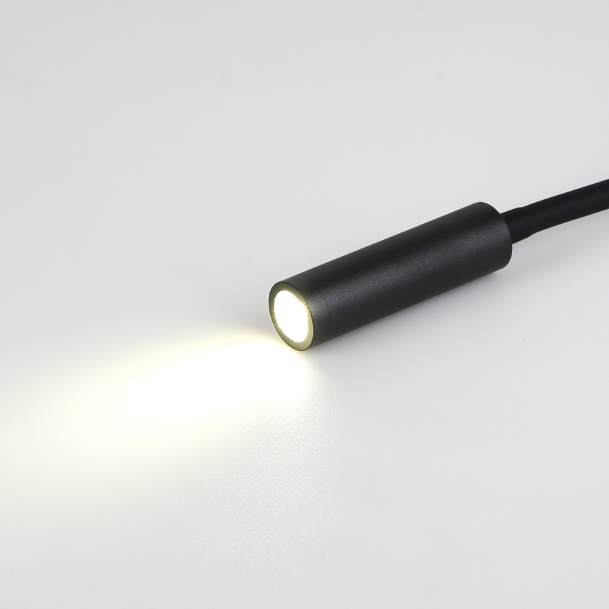 Brilagi - LED Flexible wall lamp with USB port MAYA LED/3W/230V 4000K black