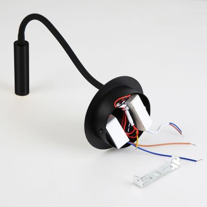 Brilagi - LED Flexible wall lamp with USB port MAYA LED/3W/230V 4000K black