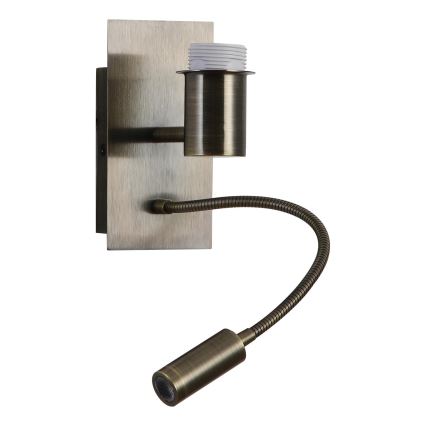 Brilagi - LED Flexible Wall Light NUBILA 1xE27/25W/230V + LED/3W brass/yellow