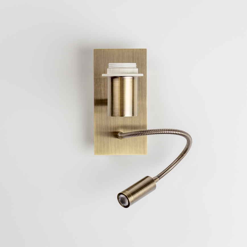 Brilagi - LED Flexible Wall Light NUBILA 1xE27/25W/230V + LED/3W brass/yellow