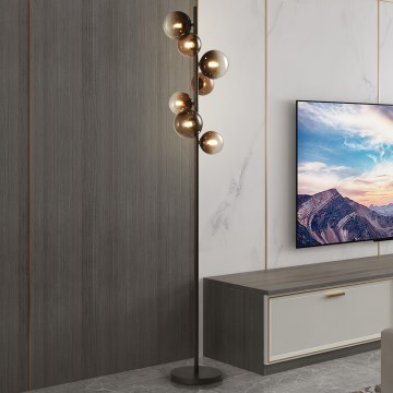 Brilagi - LED Floor Lamp MILLA 7xG9/3W/230V brown/smoked brown