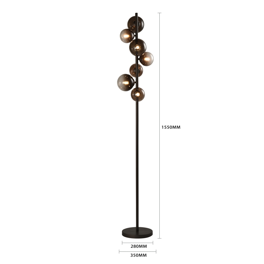Brilagi - LED Floor Lamp MILLA 7xG9/3W/230V brown/smoked brown