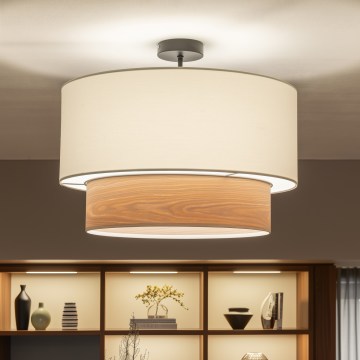 Brilagi - LED Flush-Mount Ceiling Light CERIA, 1x E27 (max. 60 W), 230 V, Ø 50 cm, black/white/beige