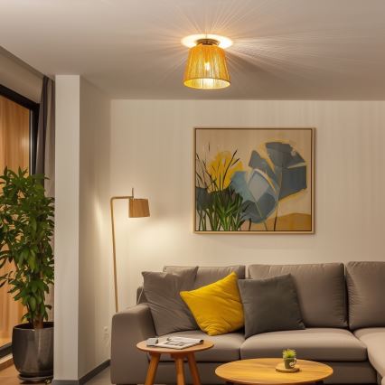 Brilagi - LED Flush-Mount Ceiling Light CERIA BOHO 1xE27/40W/230V Ø 28 cm Brown