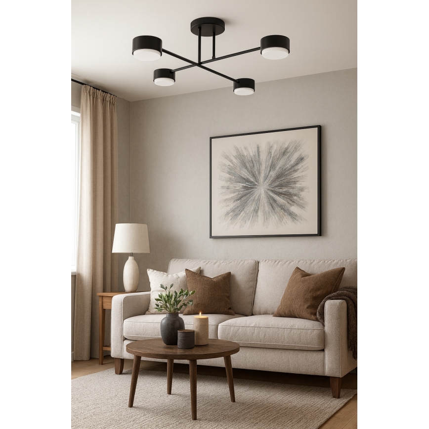 Brilagi - LED Flush-Mount Ceiling Light MONO 4xGX53/12W/230V Black
