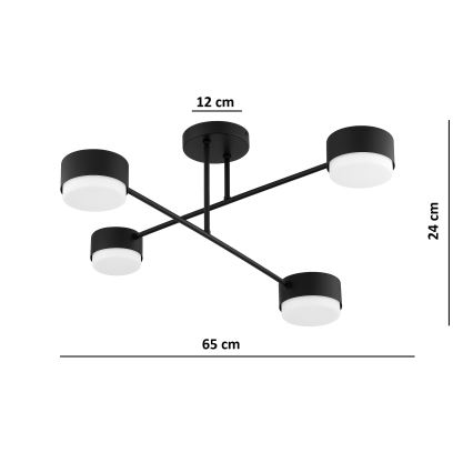Brilagi - LED Flush-Mount Ceiling Light MONO 4xGX53/12W/230V Black