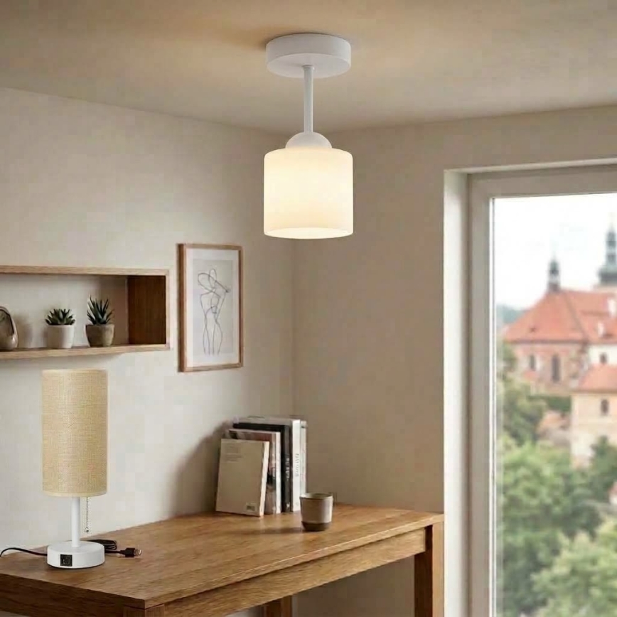 BRILAGI - LED Flush-mount ceiling light RETRO GLASS 1xE27/60W/230V Ø 10 cm white