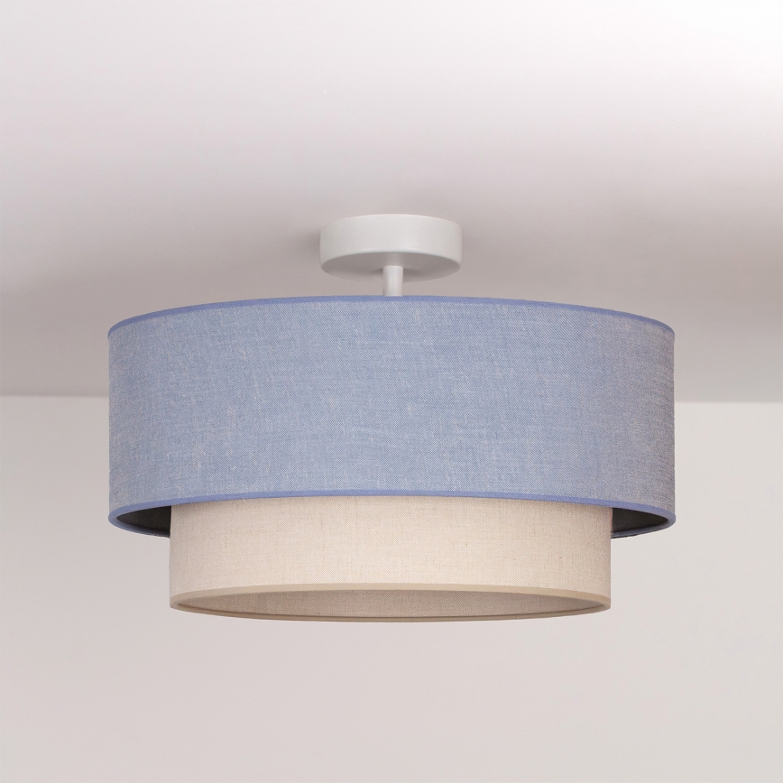 Brilagi - LED Flush-Mount Chandelier BOHO ECO 1xE27/10W/230V Ø 40 cm blue/cream