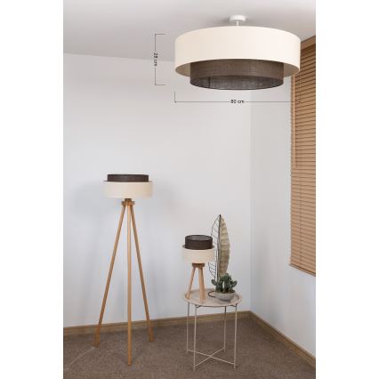 Brilagi - LED Flush-mount Chandelier BOHO STYLE 3xE27/15W/230V Ø 80 cm cream/brown