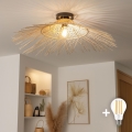 BRILAGI - LED Flush-Mount Chandelier CERIA BOHO 1xE27/40W/230V Ø 100 cm Bamboo