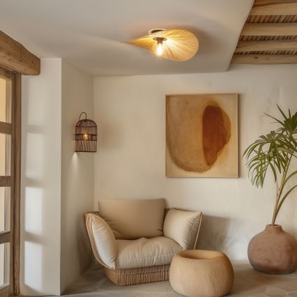 Brilagi - LED Flush-Mount Chandelier CERIA BOHO 1xE27/40W/230V Ø 60 cm raffia