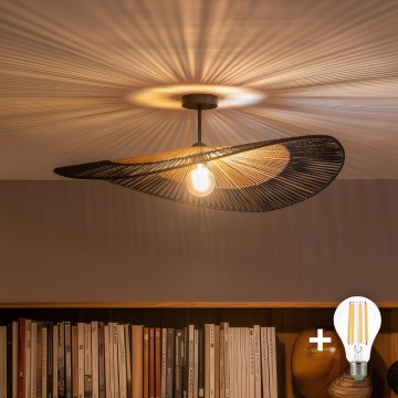 Brilagi - LED Flush-mount Chandelier CERIA BOHO 1xE27/60W/230V dia. 80 cm black/brown/black