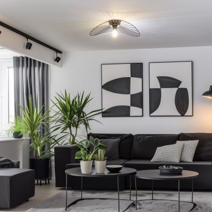 Brilagi - LED Flush-Mount Chandelier CERIA WIRE 1xE27/40W/230V 40x56 cm Black