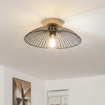 Brilagi - LED Flush-Mount Chandelier CERIA WIRE 1xE27/40W/230V Ø 38 cm Black/Oak