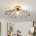 BRILAGI - LED Flush-Mount Chandelier CERIA WIRE 1xE27/40W/230V Ø 60 cm Black/Oak