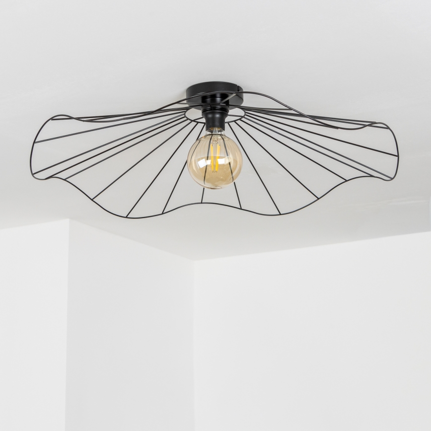 Brilagi - LED Flush-Mount Chandelier CERIA WIRE 1xE27/40W/230V Ø 80 cm Black